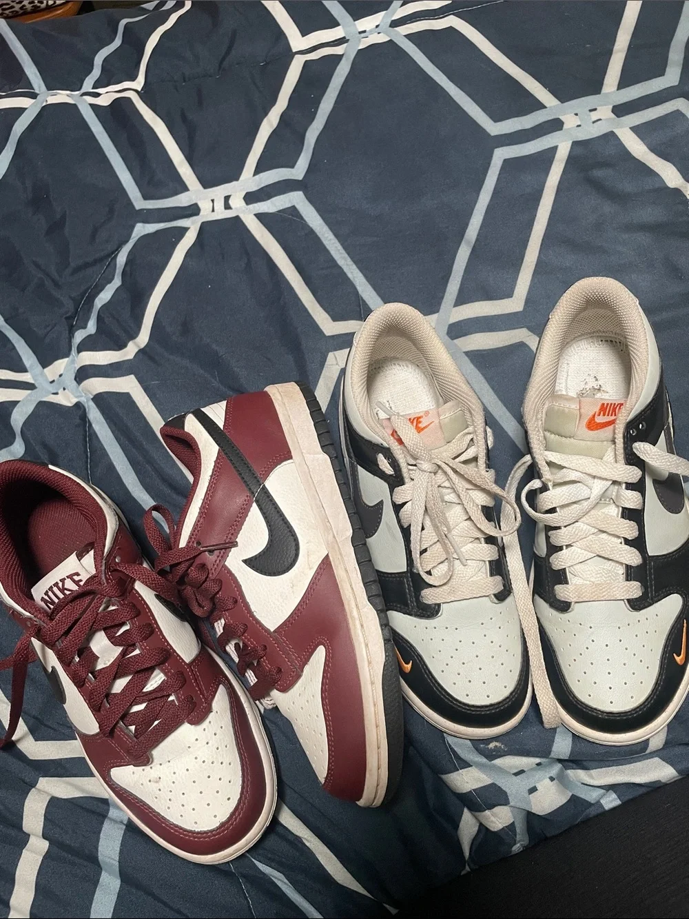 Nike Men’s Low-Top Sneakers in Burgundy/White and Black/Light Gray